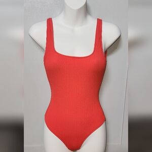 American Eagle Outfitters Aerie Red Sprinkle Ribbed Swimsuit